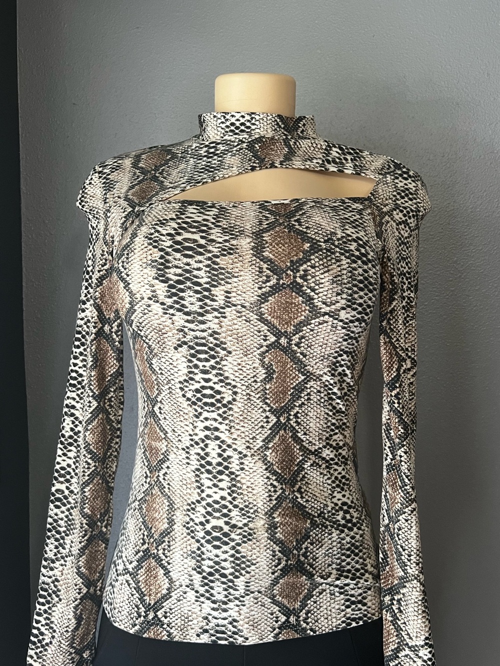 SHEIN snake Print long sleeve Top